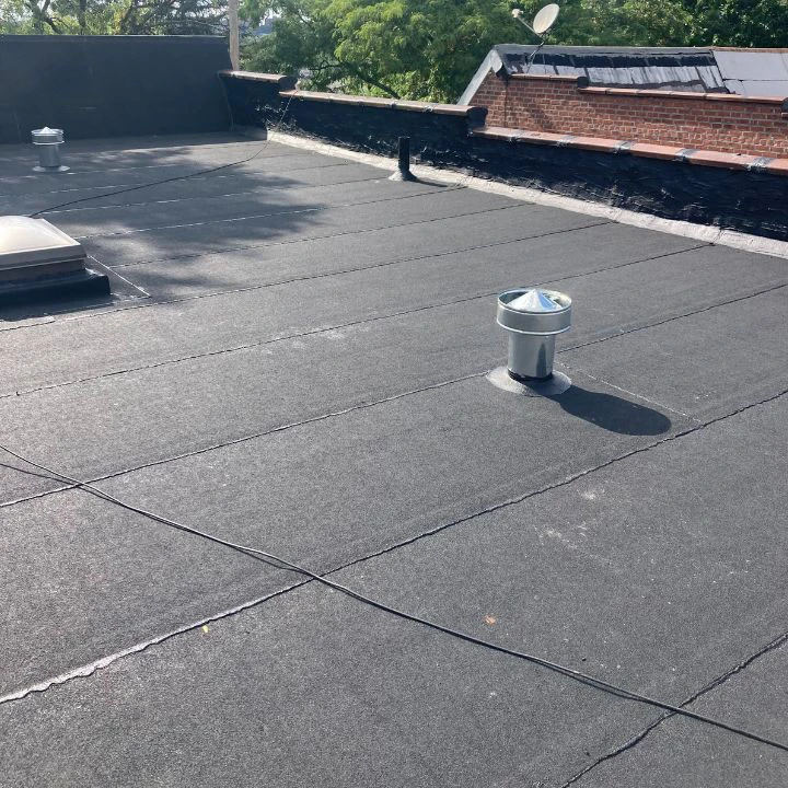 Finished result of flat roof repair