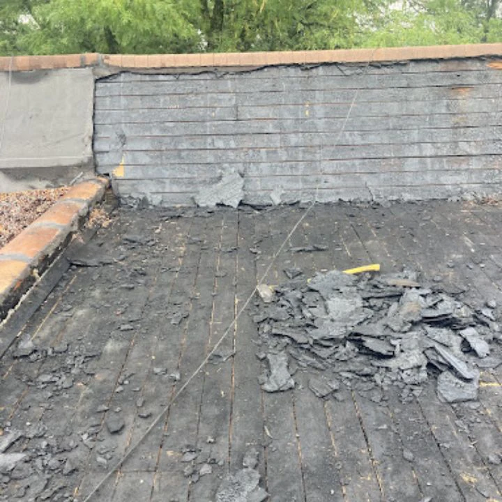 Flat roof replacement preparation