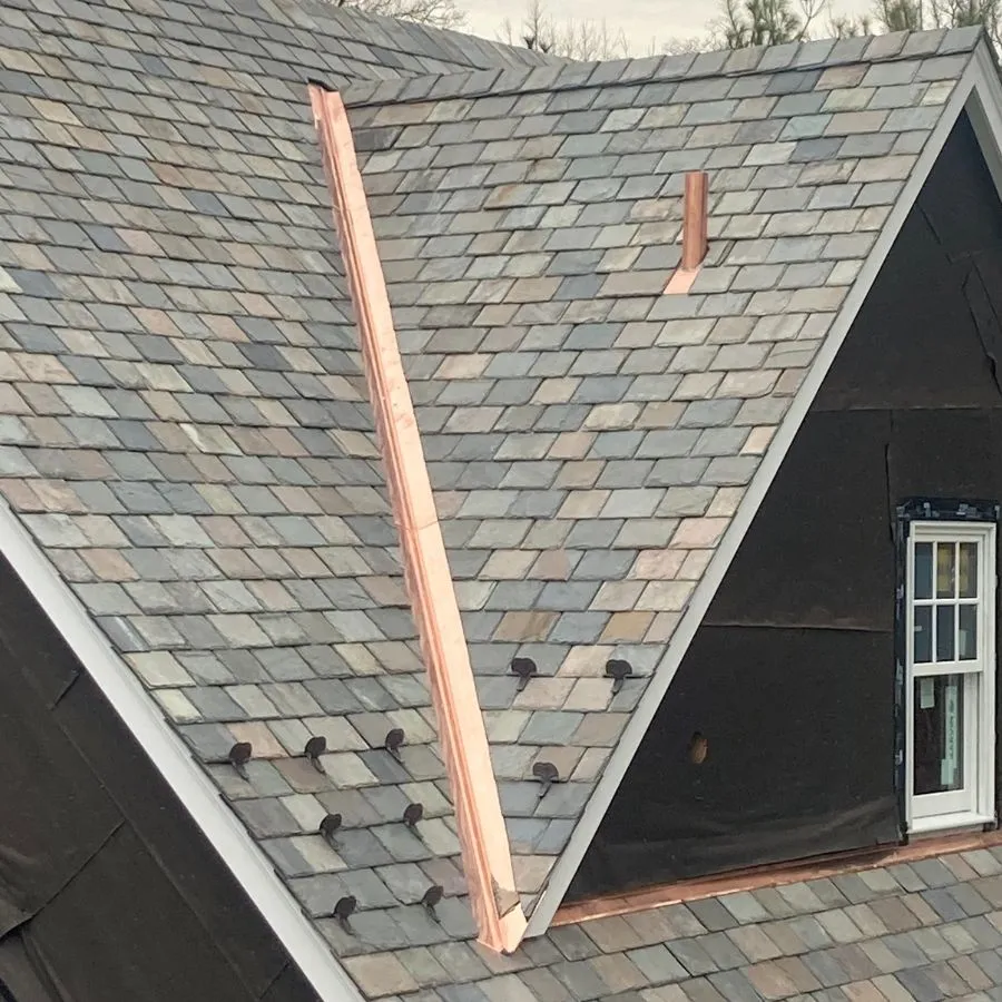 Slate Roof with Copper Flashing